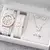 Relógio Feminino com Pulseira de Silicone Estilo Kit com 6 ou 5 pçs/ Relógio de Pulso - Pulseira - Colar - Anel - Par de Brincos - comprar online