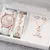 Relógio Feminino com Pulseira de Couro Moda Strass Kit com 6 ou 5 pçs/ Relógio de Pulso - Pulseira - Colar - Anel - Par de Brincos na internet