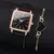 Relógio Feminino com Pulseira de Couro Moda Quadrada Kit com 2 ou 4 pçs/ Relógio de Pulso Mais Pulseira de Brinde - comprar online