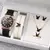Relógio Feminino com Pulseira de Couro Moda Strass Kit com 6 ou 5 pçs/ Relógio de Pulso - Pulseira - Colar - Anel - Par de Brincos - loja online