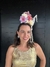 Tiara Mix de Flores Com Tassel de Perolas e Mix de Penas Marfim Rosa e Caramelho - comprar online