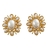 Brinco Oval Dourado com Pérolas