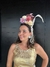 Tiara Mix de Flores Com Tassel de Perolas e Mix de Penas Marfim Rosa e Caramelho - loja online