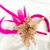 Tiara Flor Metalizada Dourada com Penas Pink - comprar online