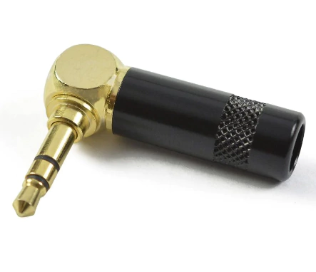 Conector Custom Sound P2 90° Stereo - Preto/dourado