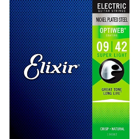 Encordoamento Elixir p/ Guitarra Super Light Optiweb 009 - comprar online