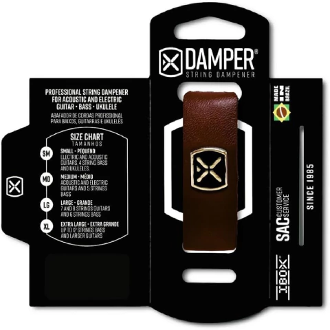Abafador de Cordas Damper MD De Couro Marrom