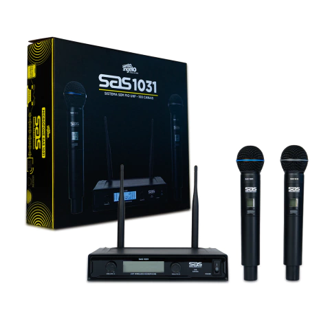 Microfone Sem Fio Duplo Santo Angelo SAS 1031