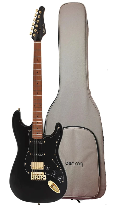 Guitarra Benson Stratocaster Hardy Series S 902 Black Gold C/ Bag