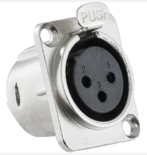 Conector Custom Sound XLR Painel 3 Vias Fêmea.