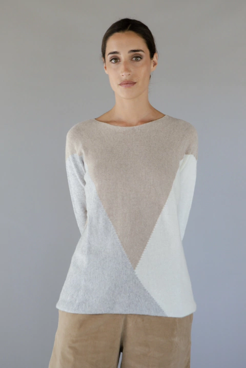 Sweater Tricolor Cachemire Blend