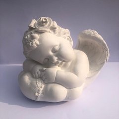 Anjo na nuvem 12 cm retocado em gesso cru para artesanato (PREÇO DE FABRICA)
