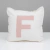 Almohadon 40 x 40 Natural Letra "F" Rosa