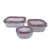 Conjunto 3 Potes De Vidro Tampa Hermética 150ml/170ml/250ml Freezer e Microondas - WD - comprar online