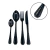 Conjunto Talheres de Luxo Black Inox Faqueiro Preto 24 Peças - WD - Embalike