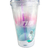 Copo Bolha Acrílico 500ml Com Canudo Astronauta Brilhante - WD - Embalike
