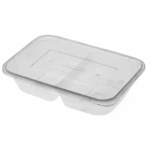 10un Marmita Retangular 400ml Duas Divisórias - Plastilânia