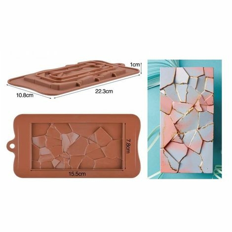 Molde de Silicone Barra de Chocolate Desconstruída 3D FT372