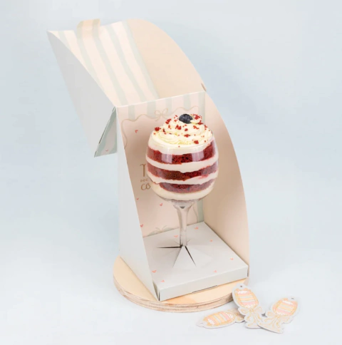 Kit Caixas Para Bolo na Taça Com Tags Verde Candy - 5 a 25 unidades