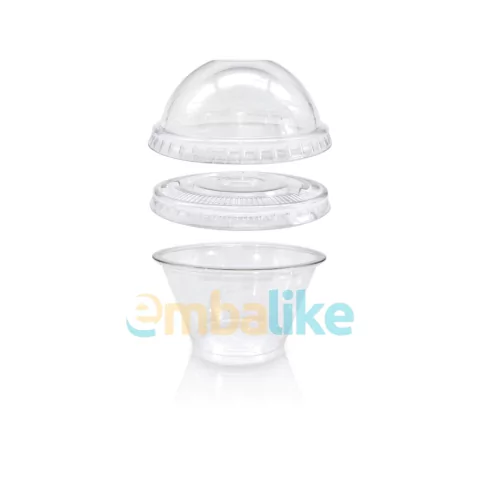 Copo PET 200ml Com Tampas Bolha e Reta Sem Furo - GPACK