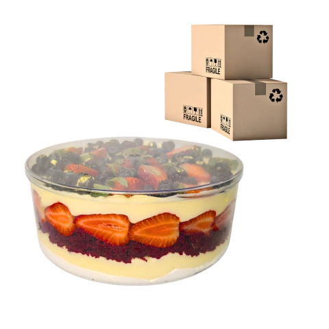 Cake Box Redonda 2200ml com tampa acrílica bluestar - lsc toys travessa de sobremesa de Natal