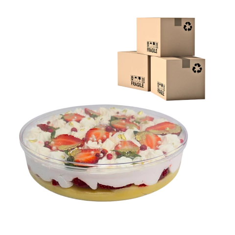 cake box redonda acrílica, travessa para sobremesa de natal lsc - bluestar