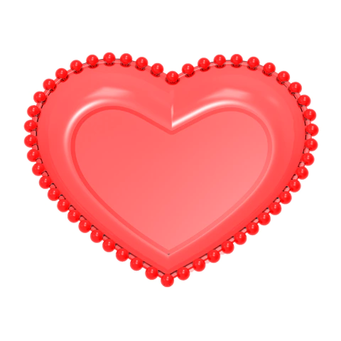 Bandeja coração vermelho acrílico pérola, dia das mães e dia dos namorados. Produfest