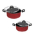 Conjunto Com 13 Panelas e Formas Vermelha Antiaderente com Tampa de Vidro - WD - comprar online