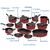 Conjunto Com 13 Panelas e Formas Vermelha Antiaderente com Tampa de Vidro - WD - loja online