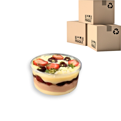 Atacado 10 Mini Cake Box Redonda 375ml Com Tampa Acrílica