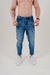 Calça Slim Fit Jeans Escura na internet