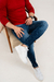 Calça Skinny Destroyed Escura - loja online