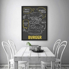 Quadro Decorativo Burguer com Amarelo