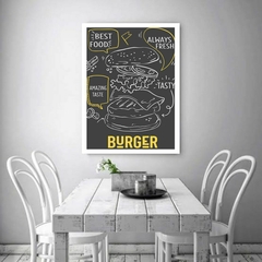 Quadro Decorativo Burguer com Amarelo - comprar online