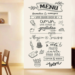 Adesivo Decorativo Parede Cozinha Menu Gourmet