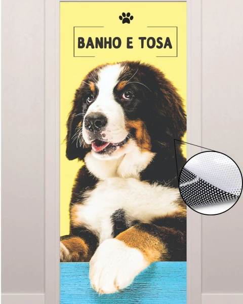 Adesivo PERFURADO veterinário pet shop para vidro AP32