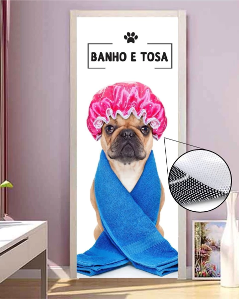 Adesivo PERFURADO veterinário pet shop para vidro AP40