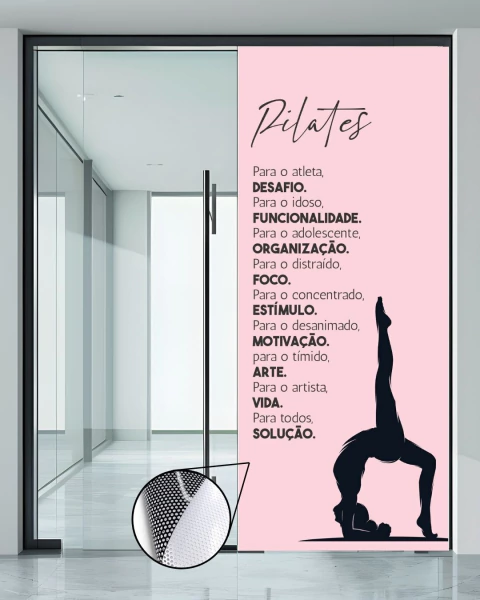 Adesivo PERFURADO posições de pilates AP67