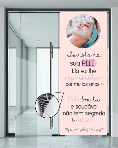 Adesivo PERFURADO Estética Facial para vidro AP77