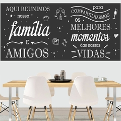 Adesivo Lousa Papel Parede Decorativo Frase Cozinha Aqui Reunimos Horizontal A78