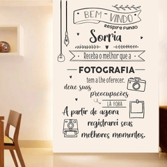 Adesivo Decorativo Parede Bem Vindo Fotografia F77