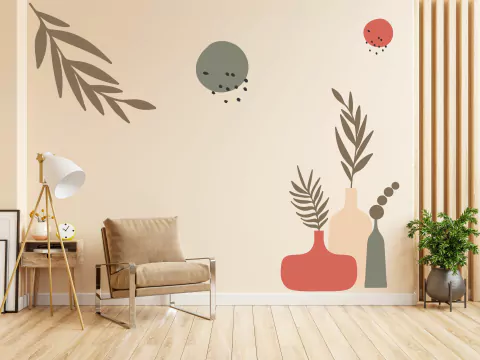 Adesivo Decorativo Parede Floral Minimalismo Boho B42