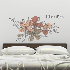 Adesivo Decorativo Parede Cabeceira Floral CF7