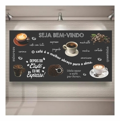 Adesivo Lousa Papel Parede Decorativo Café Cafeteria Xícara Bem Vindo CC28