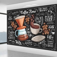 Adesivo Lousa Papel Parede Decorativo Café Cafeteria Coffee CC25 - comprar online