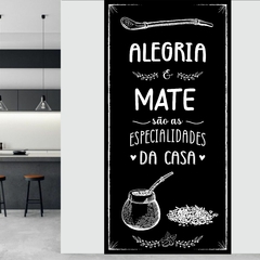 Adesivo Lousa Papel Parede Decorativo Frase Chimarrão Alegria Mate C91