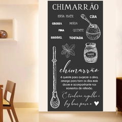 Adesivo Lousa Papel Parede Decorativo Frase Chimarrão Alegria Mate Erva C90