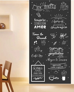 Adesivo Lousa Papel Parede Decorativo Frase Cozinha Amor Gratidão MB124