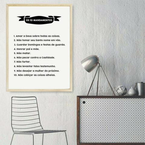 Quadro Decorativo com os 10 Mandamentos – Guia Espiritual para Seu Lar – QM9