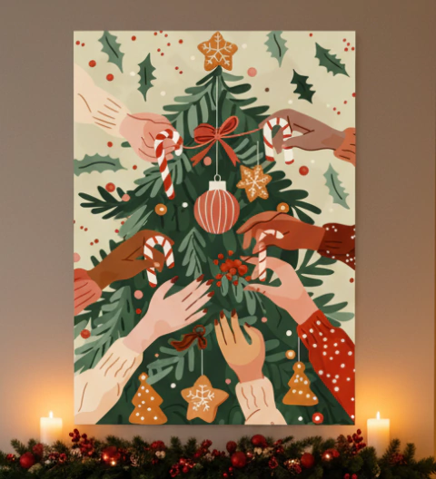 Placa Decorativa Árvore de Natal PN84 - comprar online